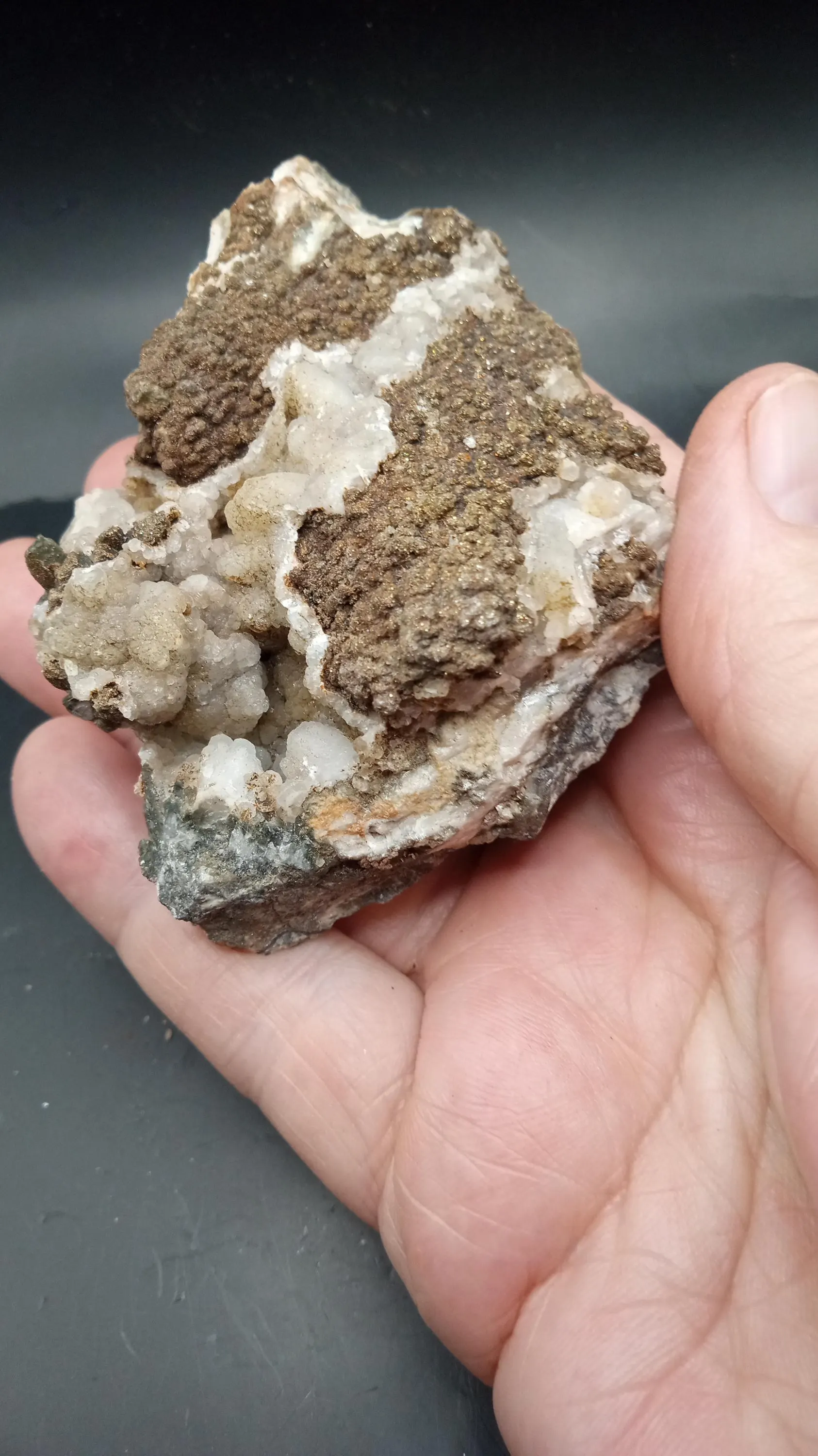 Chalcedony with Gold Pyrite Mineral Specimen -