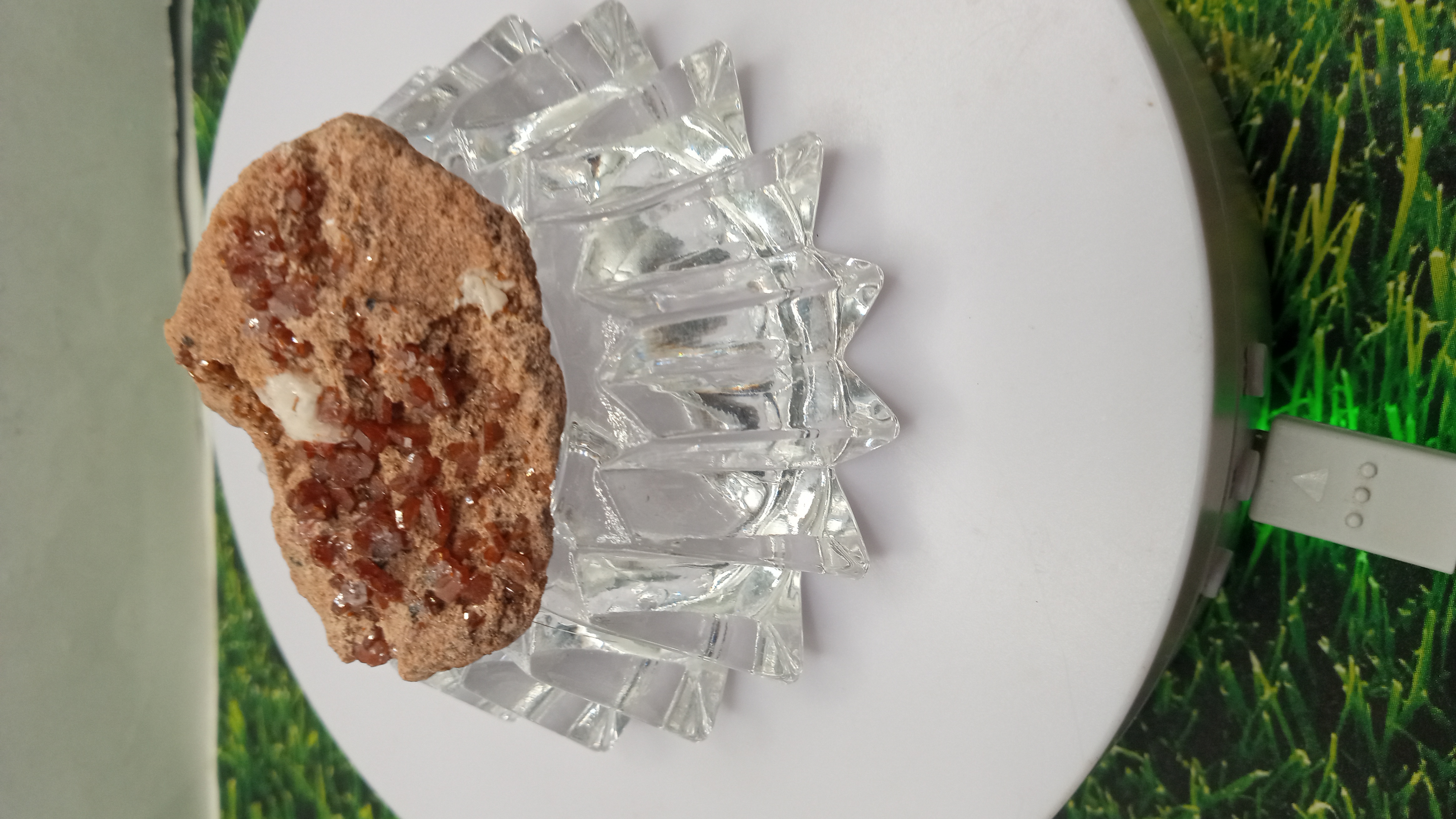 Vanadinite Mineral Specimen w / Glass Stand Mibladen, Morocco