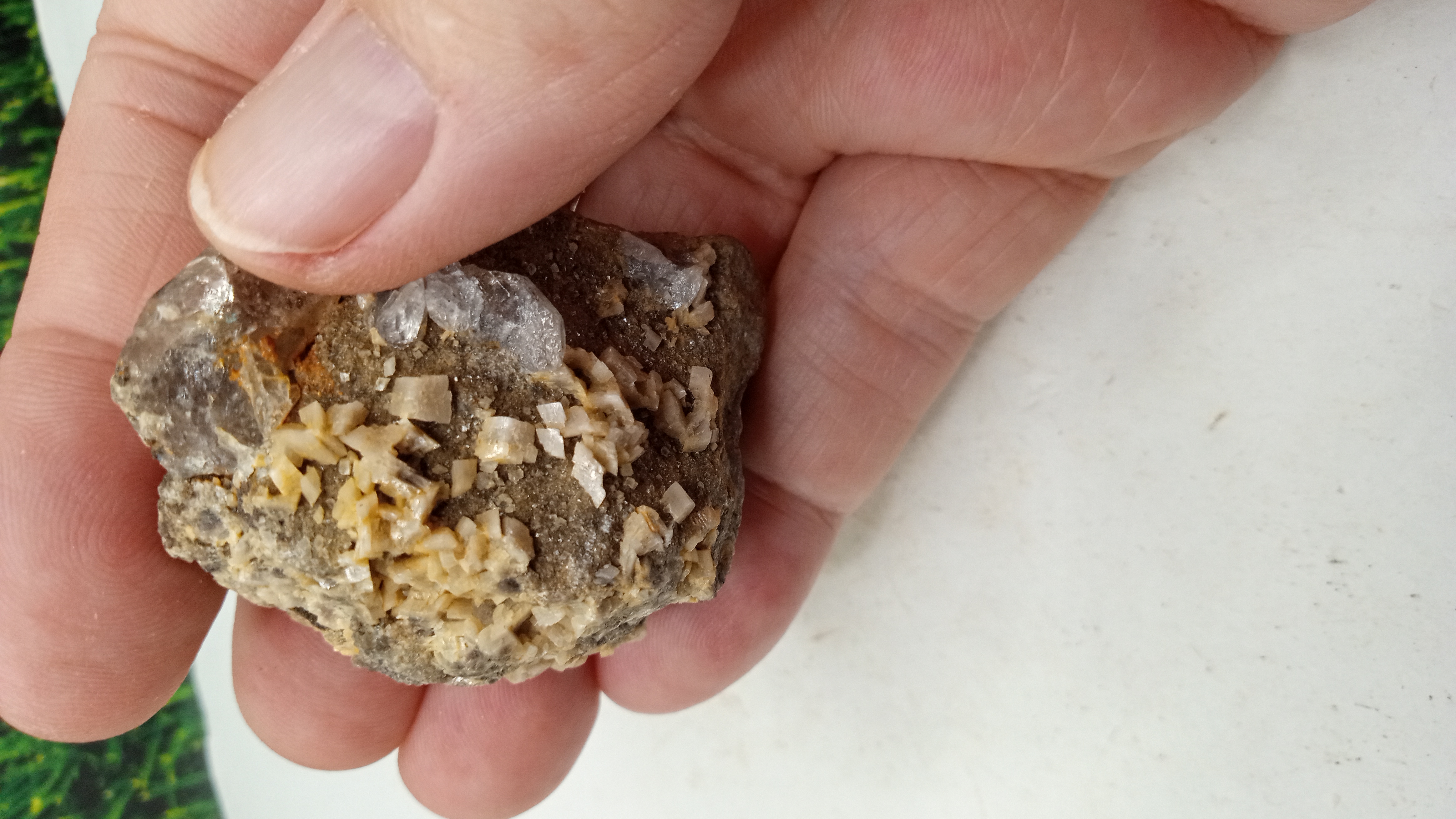 Barite w/ Quartz Mineral Specimen - INDIA -