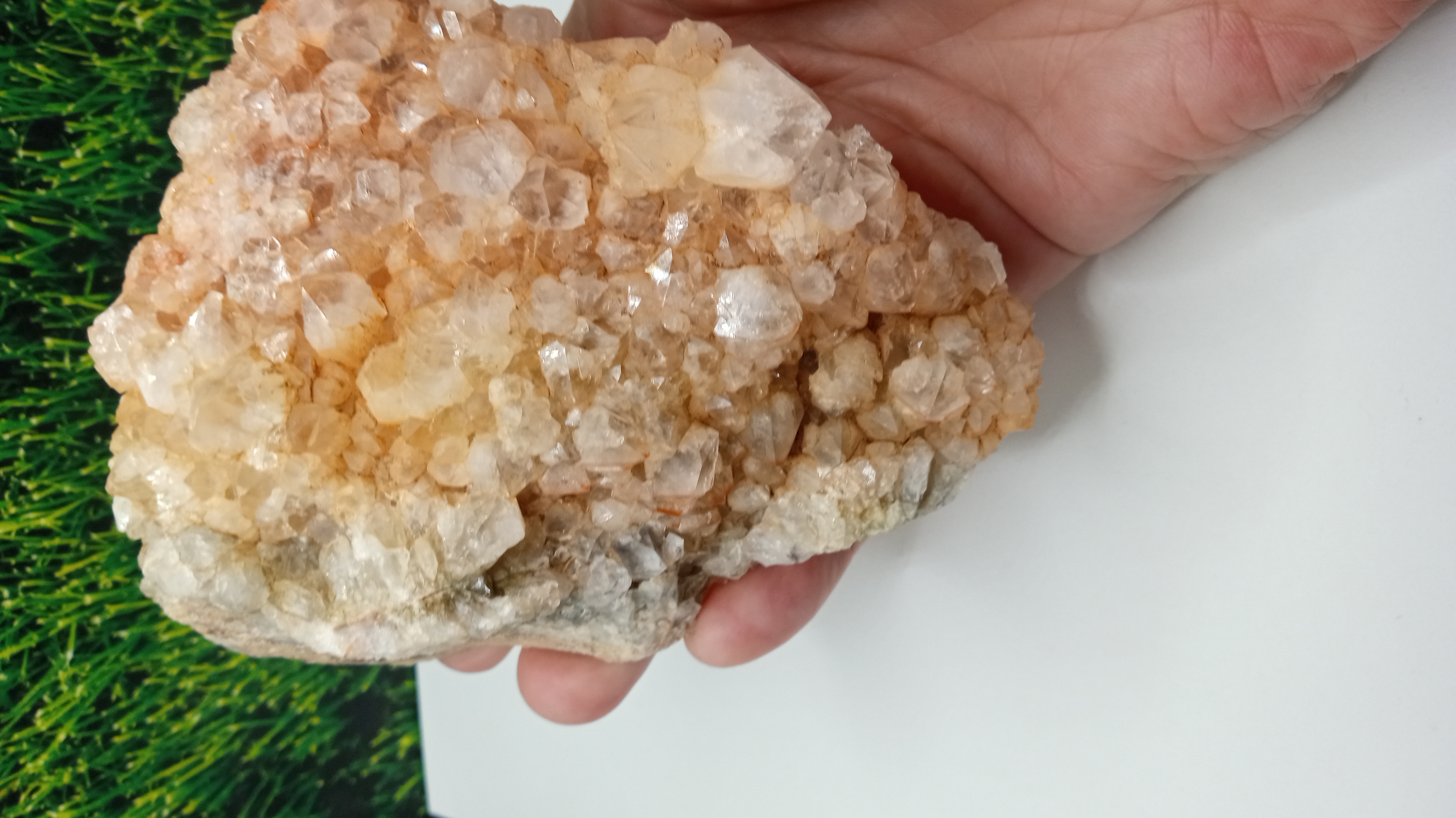 Orange Ferruginous Quartz with Pryamid Points & Quartzite