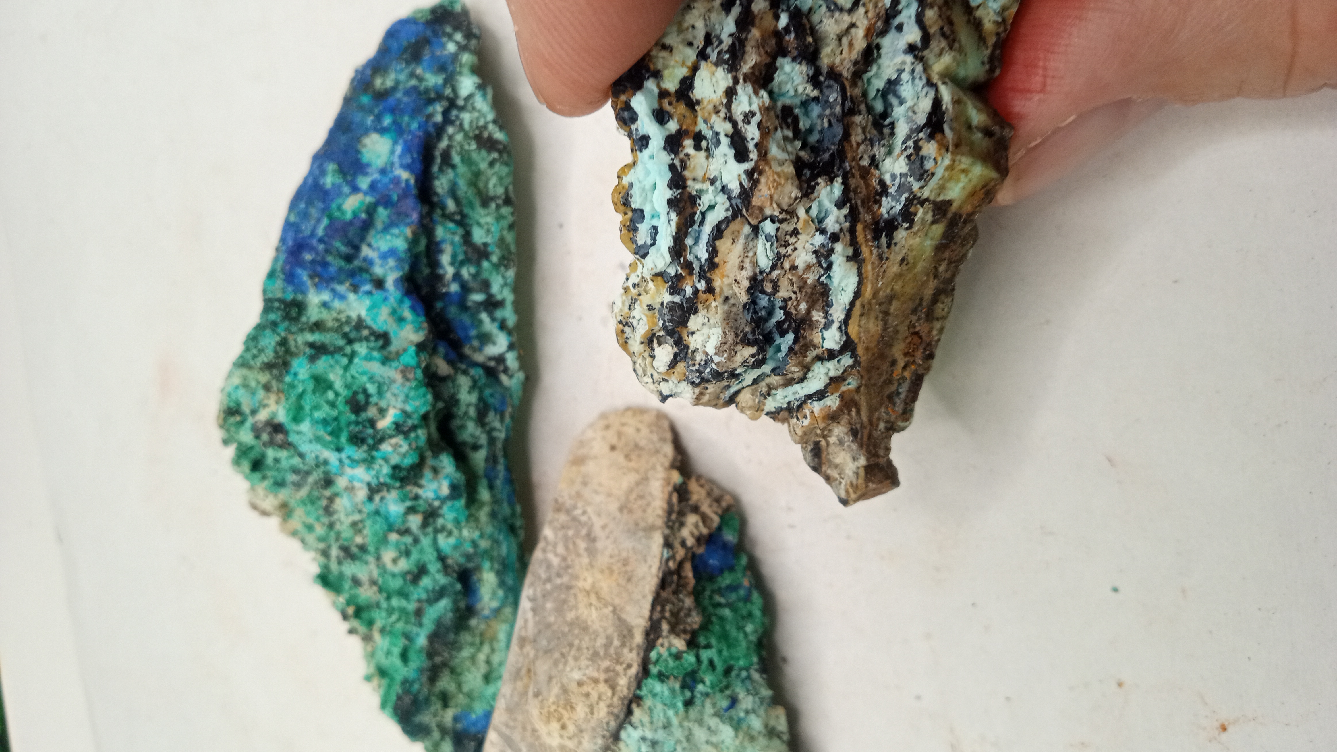 Azurite / Aurichalcite ~ ( 3 ) Included ~ Graphic Mine New Mexico ~