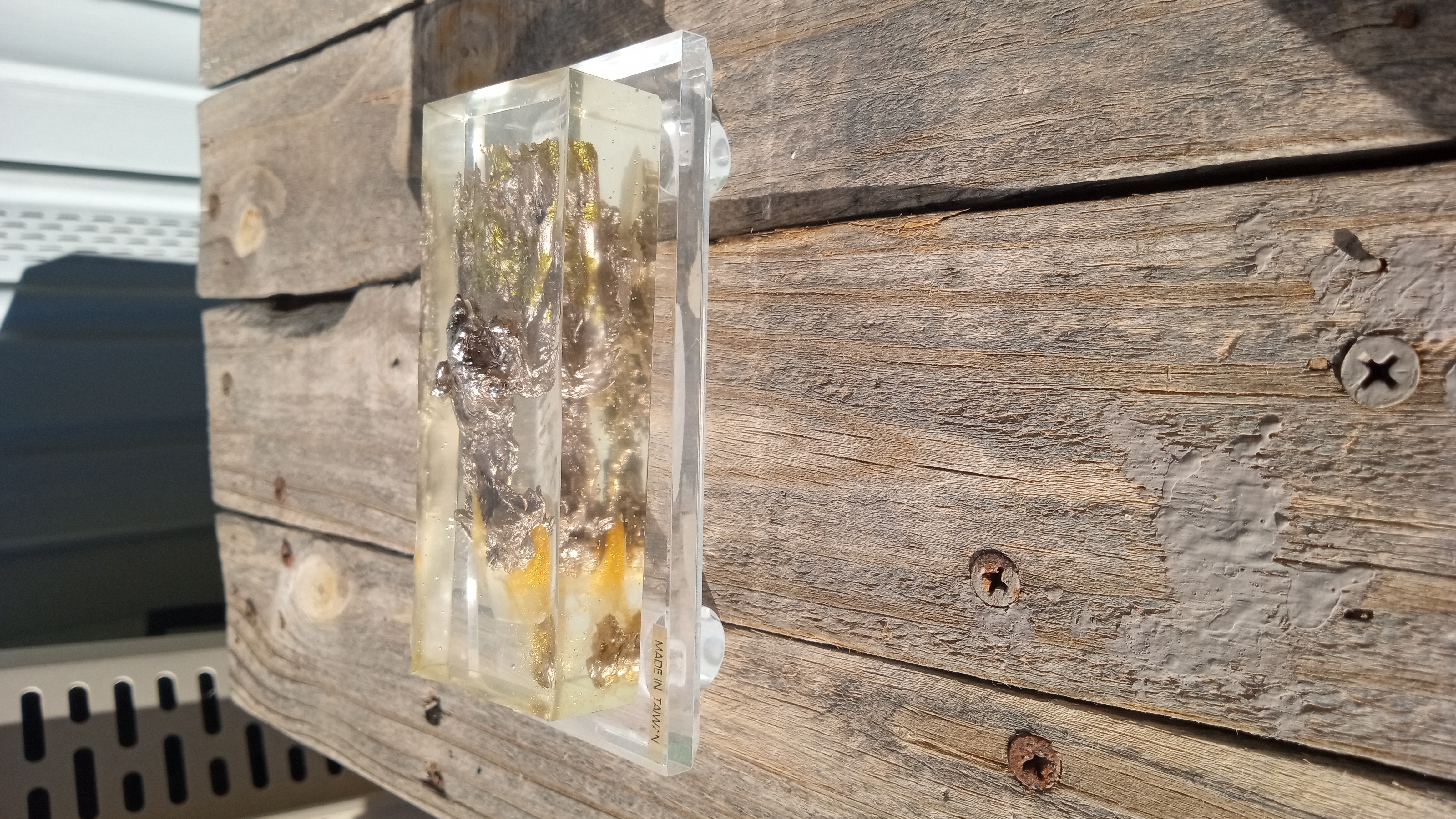 Beautiful Bismuth encased in Acrylic ~ Handmade ~