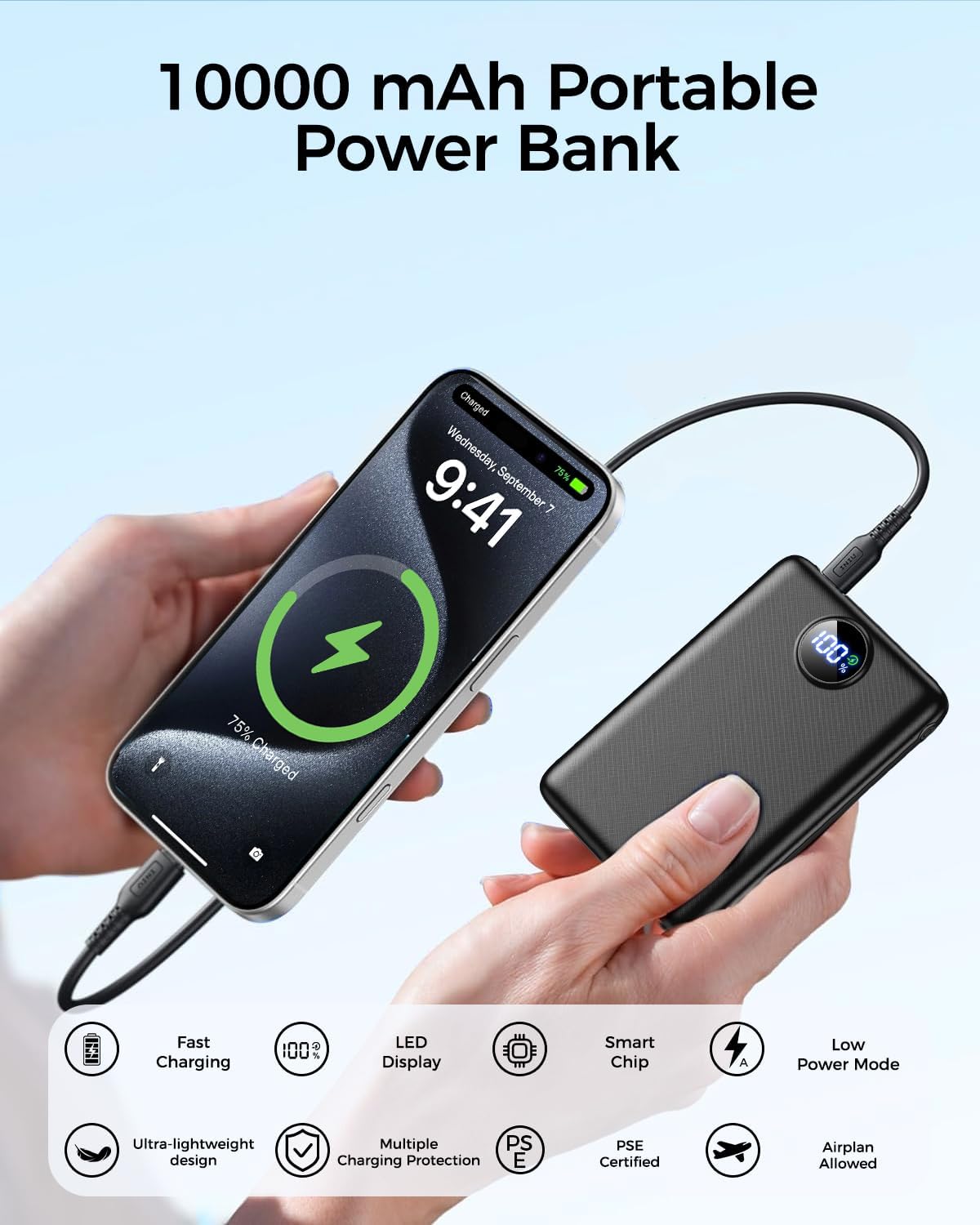 10000 mAh Portable Power Bank