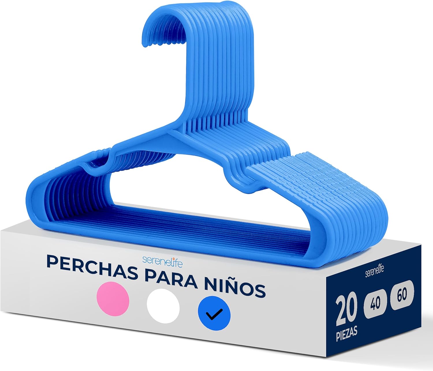 Children's Clothes Hangers - Blue, Pack of 20