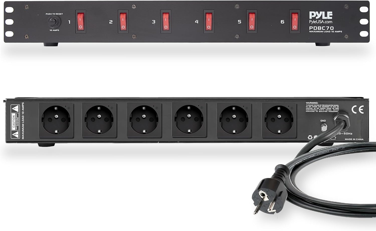 Pyle PDBC70 19'' Rack Mount Power Strip