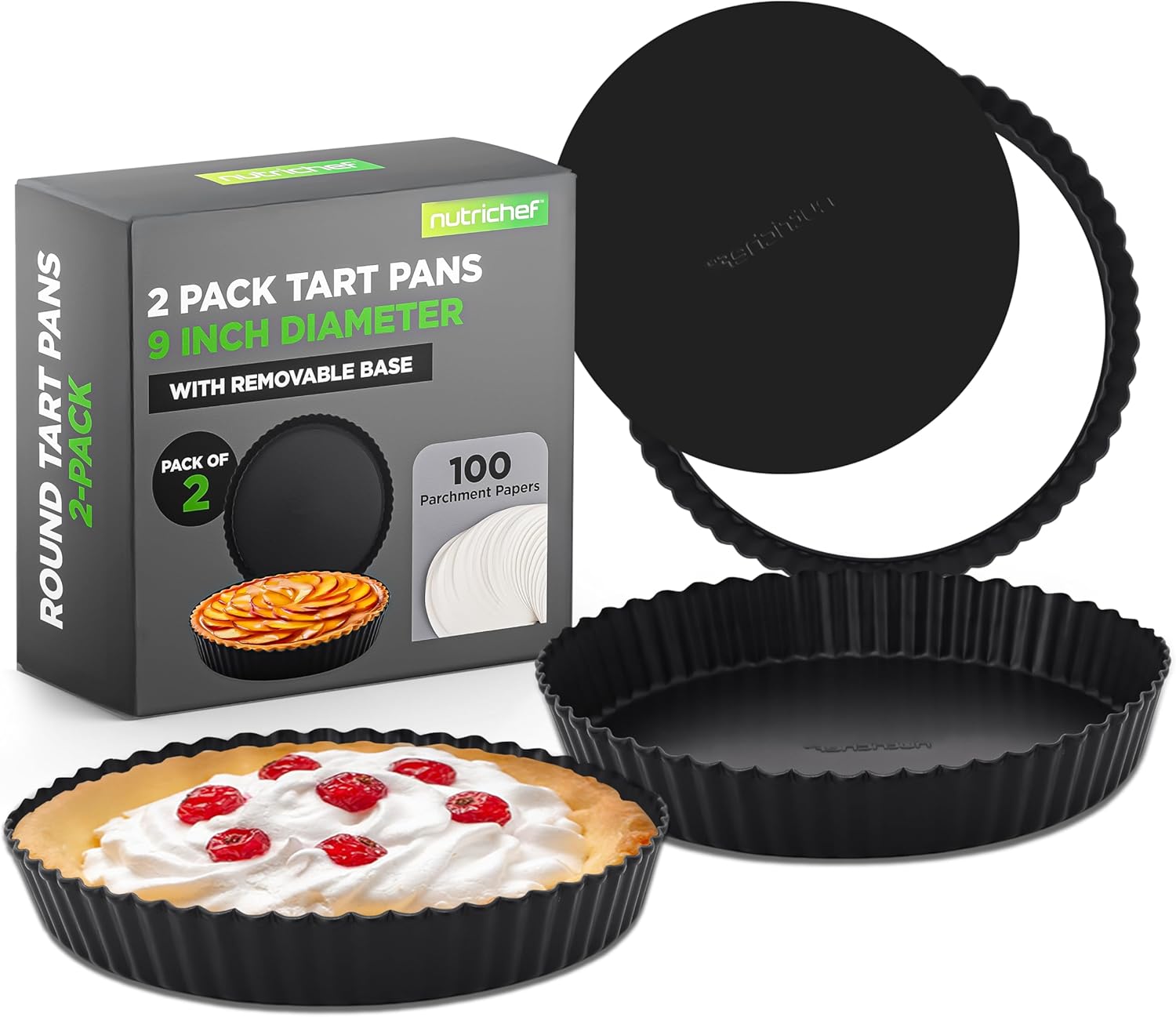 2 Pack Tart Pans 9 Inch
