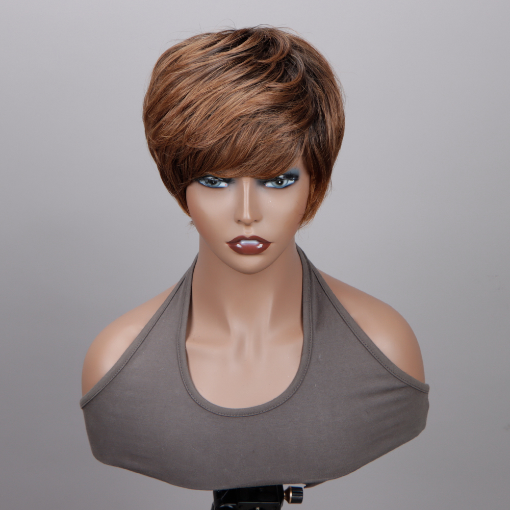 Stylish Short Brown HH Wig 180%