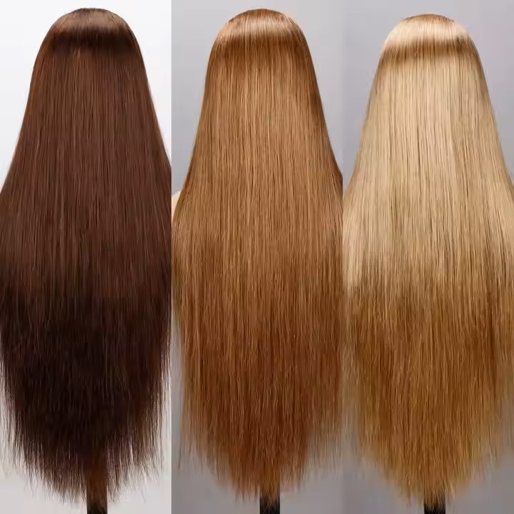 Straight Long custom-made Lace Front human Hair Wig