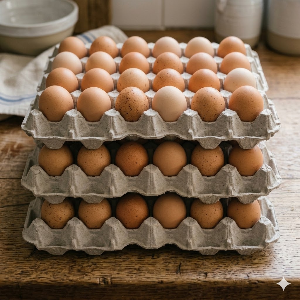 Minimum order of 4 trays of medium eggs
