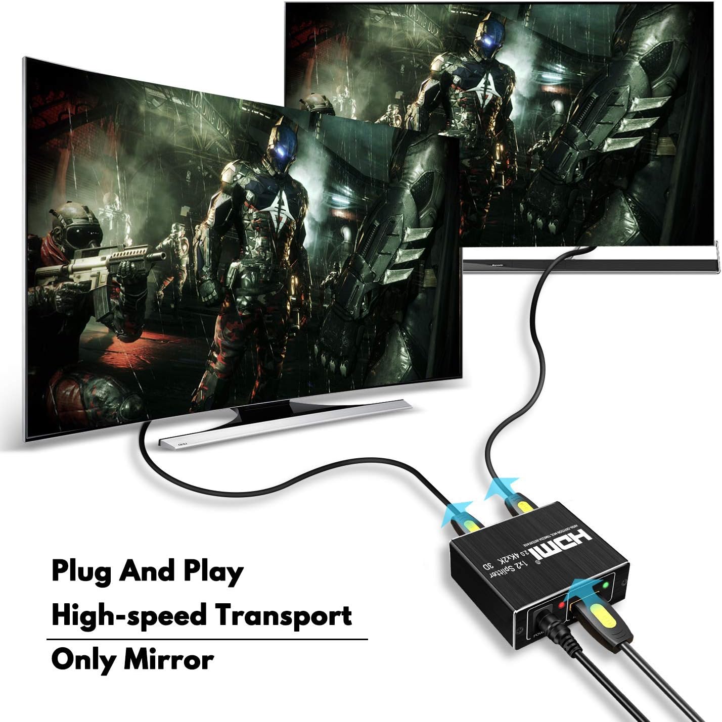 HDMI 1 to 2 Amplifier Splitter 1080 3D