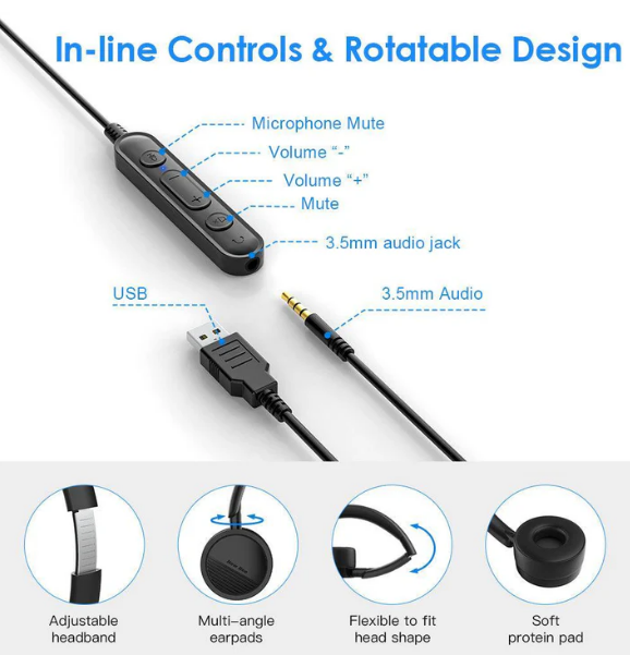 H360 Telephone Headset with Mic New Dee