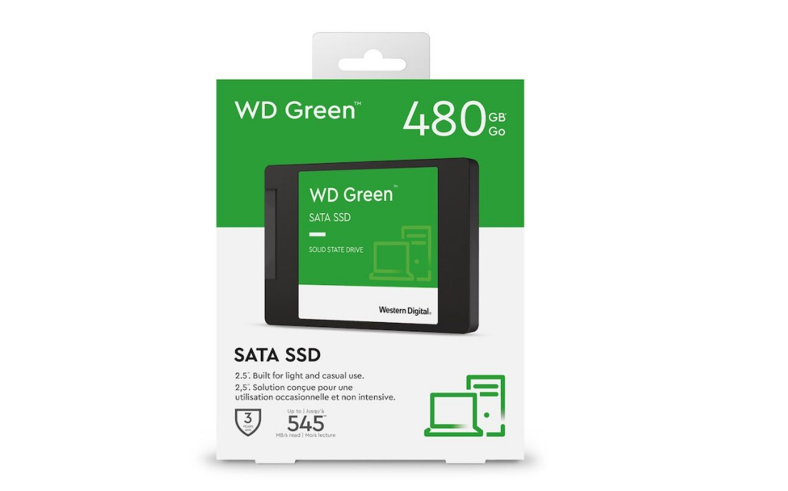 Western Digital Green - 480GB SATA IlI 6Gb/s 3D TLC NAND Flash SLC Cache 2.5" 7mm Solid State Drive WDS480G3G0A