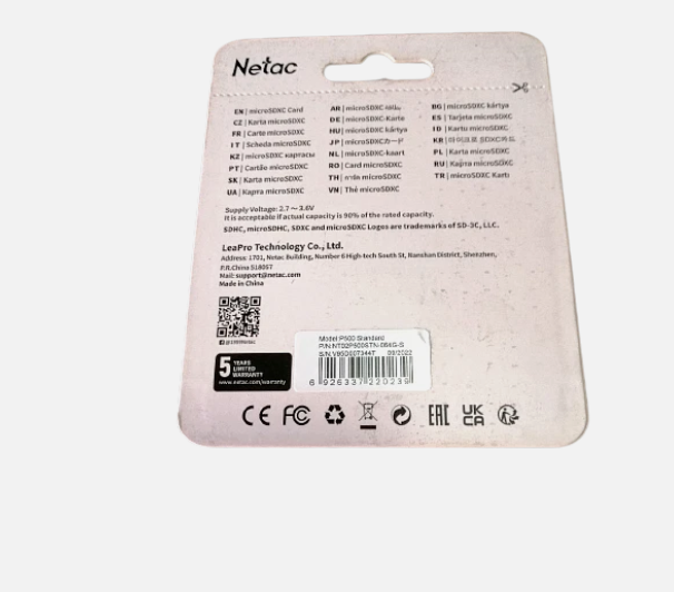 Carte Mémoire NECTAC microSDXC 64 Go
