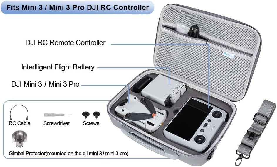 Sac mallette pour DJI Mini 3/Mini 3 Pro compatible RC 