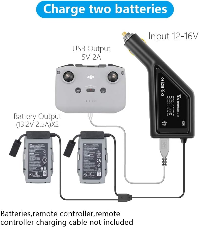  Chargeur Allume-Cigare pour DJI Mavic Air 2/S