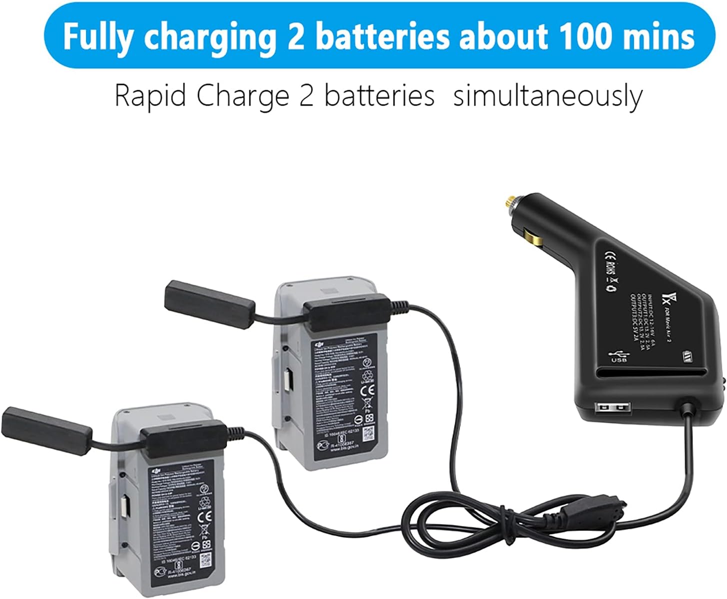 Chargeur Allume-Cigare pour DJI Mavic Air 2/S