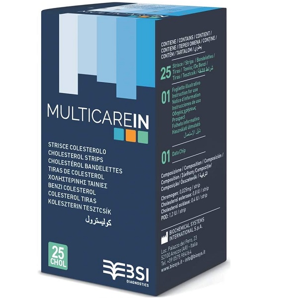 Cholesterolio tyrimo juostelės multiCare-in®, N25