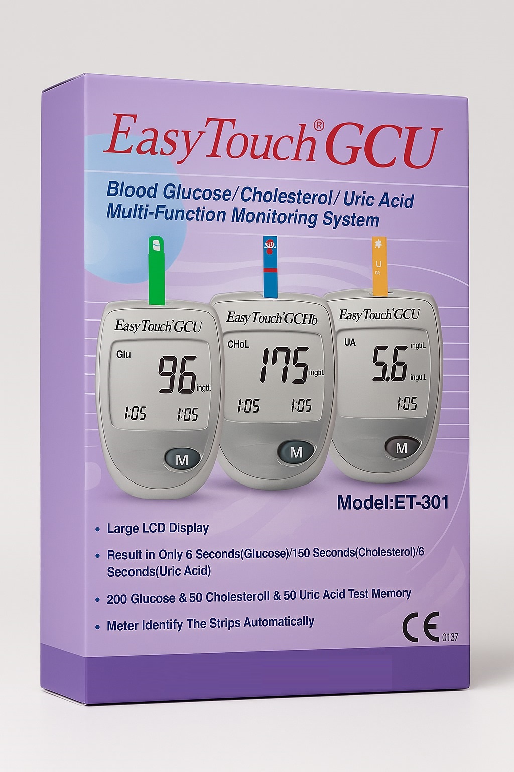 Gliukozės, cholesterolio ir šlapimo rūgšties matuoklis EasyTouch® GCU