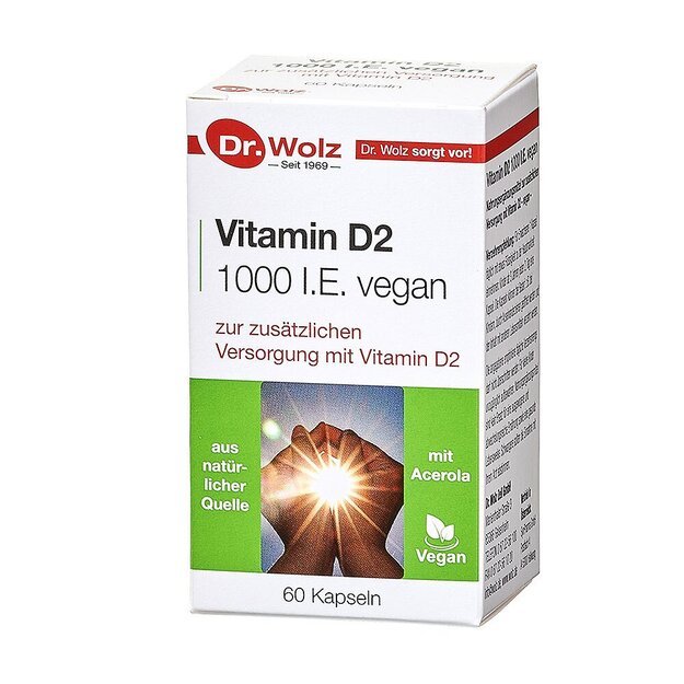 Dr. Wolz Vitamin D2 1000 I.E. vegan, kaps. N60