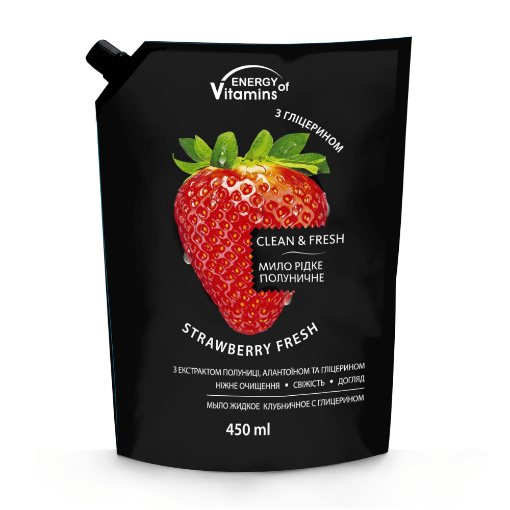 ENERGY OF VITAMINS Braškių gaivumo skystas muilas su glicerinu, 450 ml