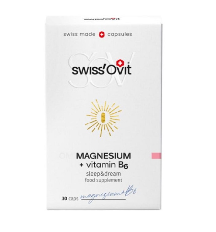 SwissOvit Magnis + vitaminas B6, kaps. N30