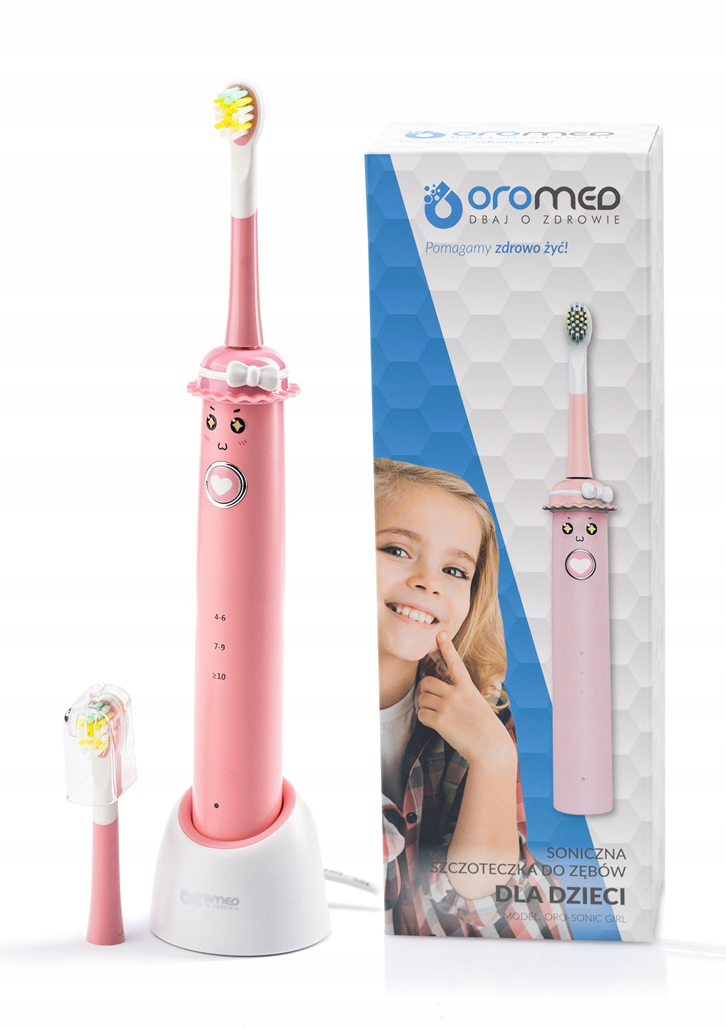 Elektrinis dantų šepetėlis vaikams ORO-SONIC GIRL
