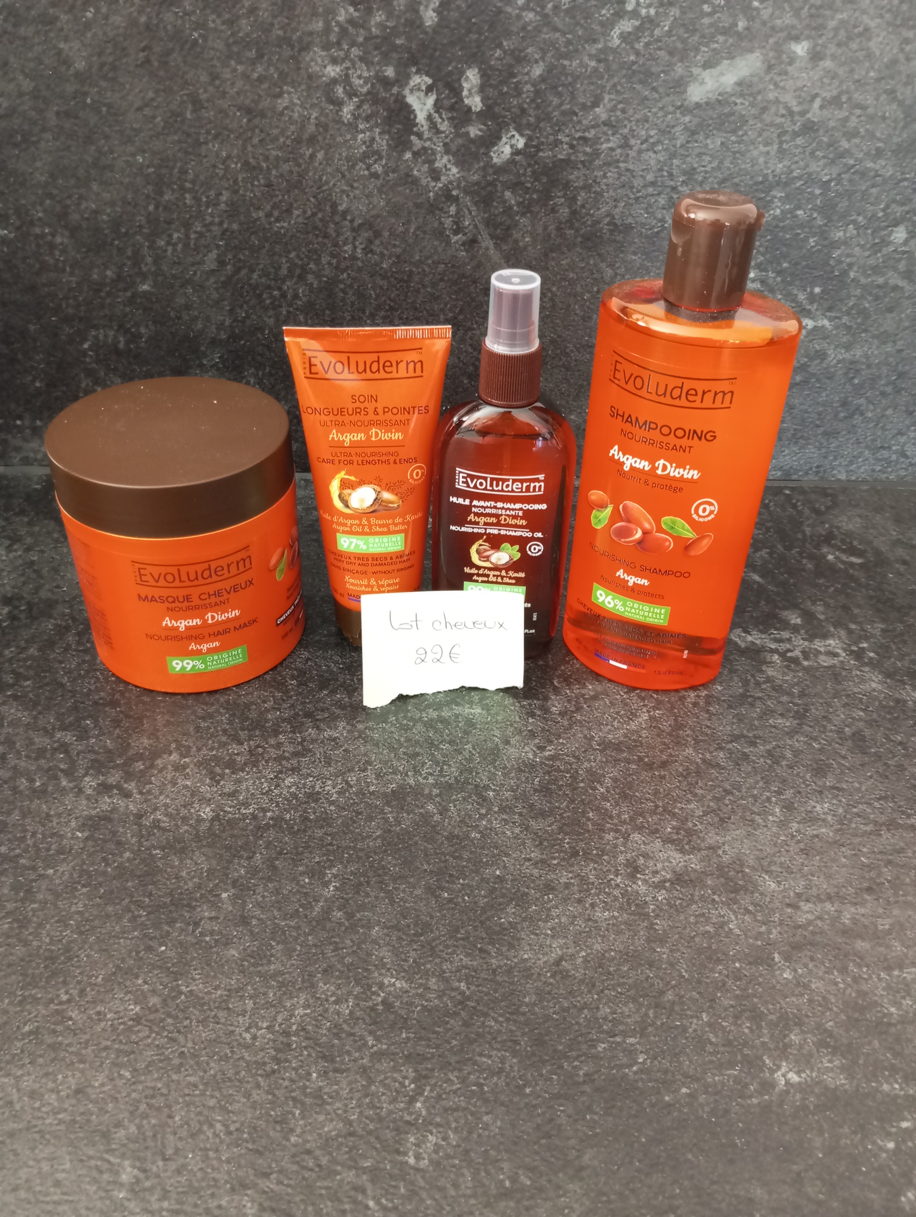 Coffret soins capillaires Evoluderm Argan Divin