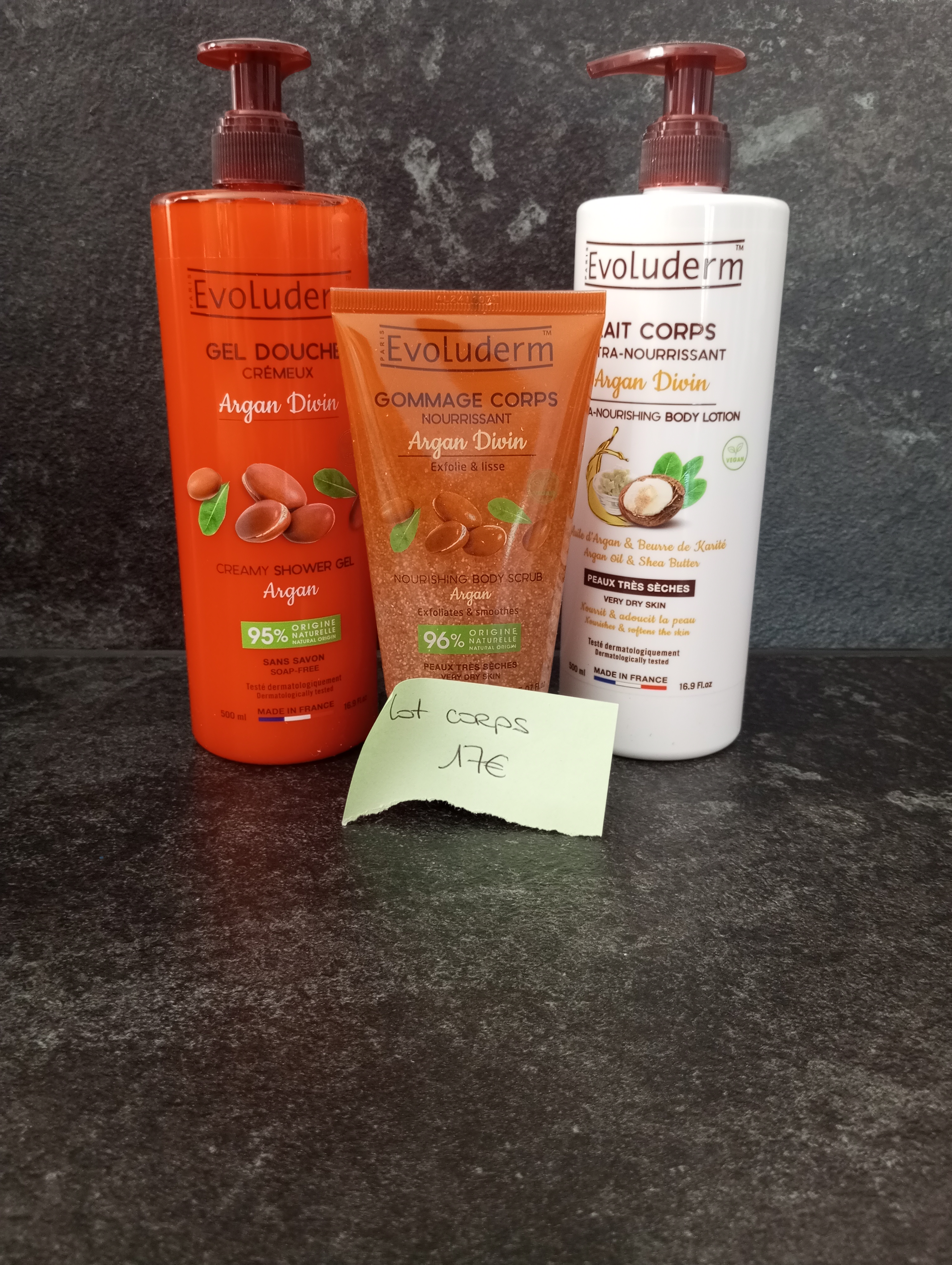 Set de soins corporels Evoluderm Argan Divin