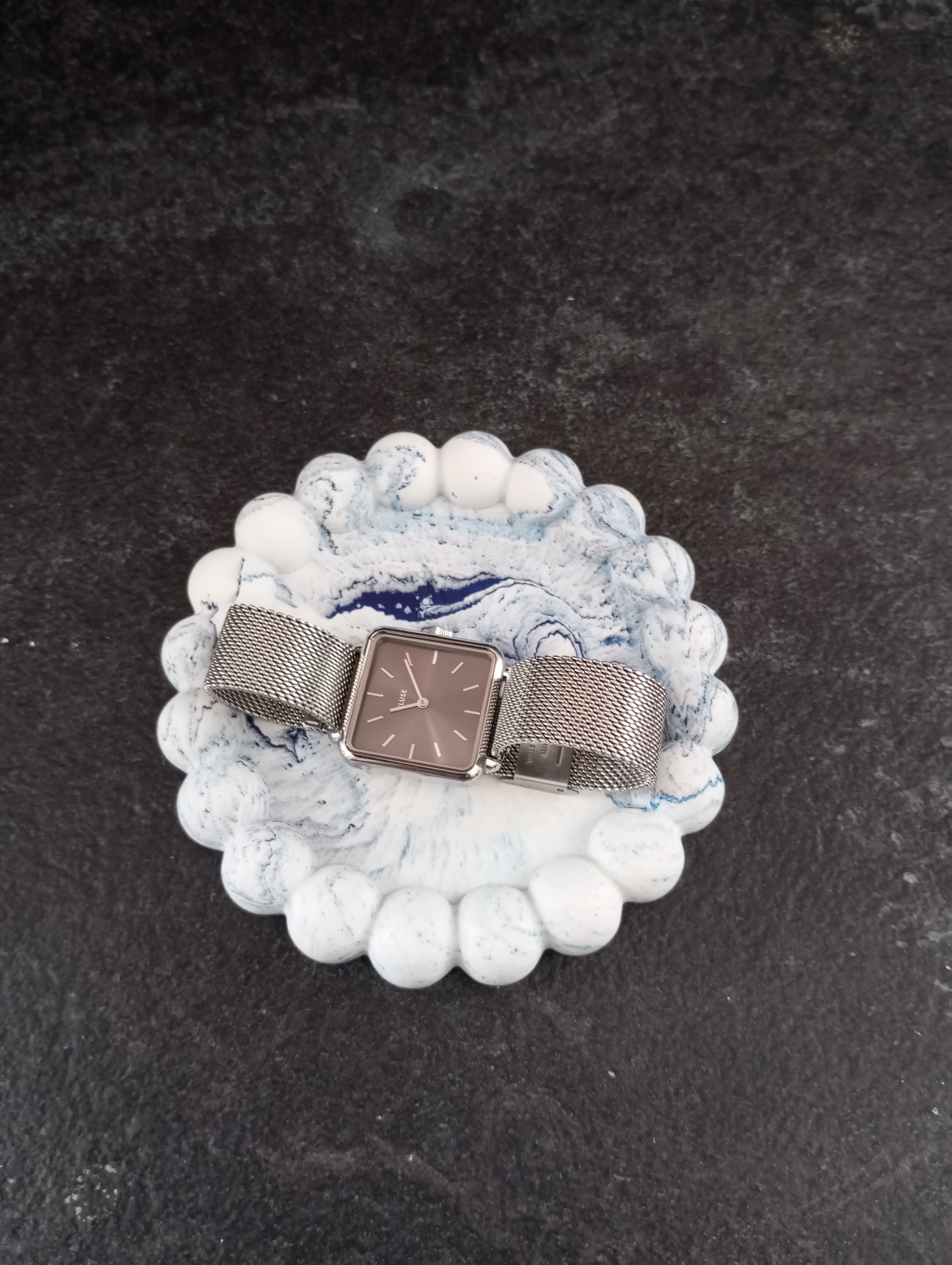 Mini plateau artisanal marbré en jesmonite