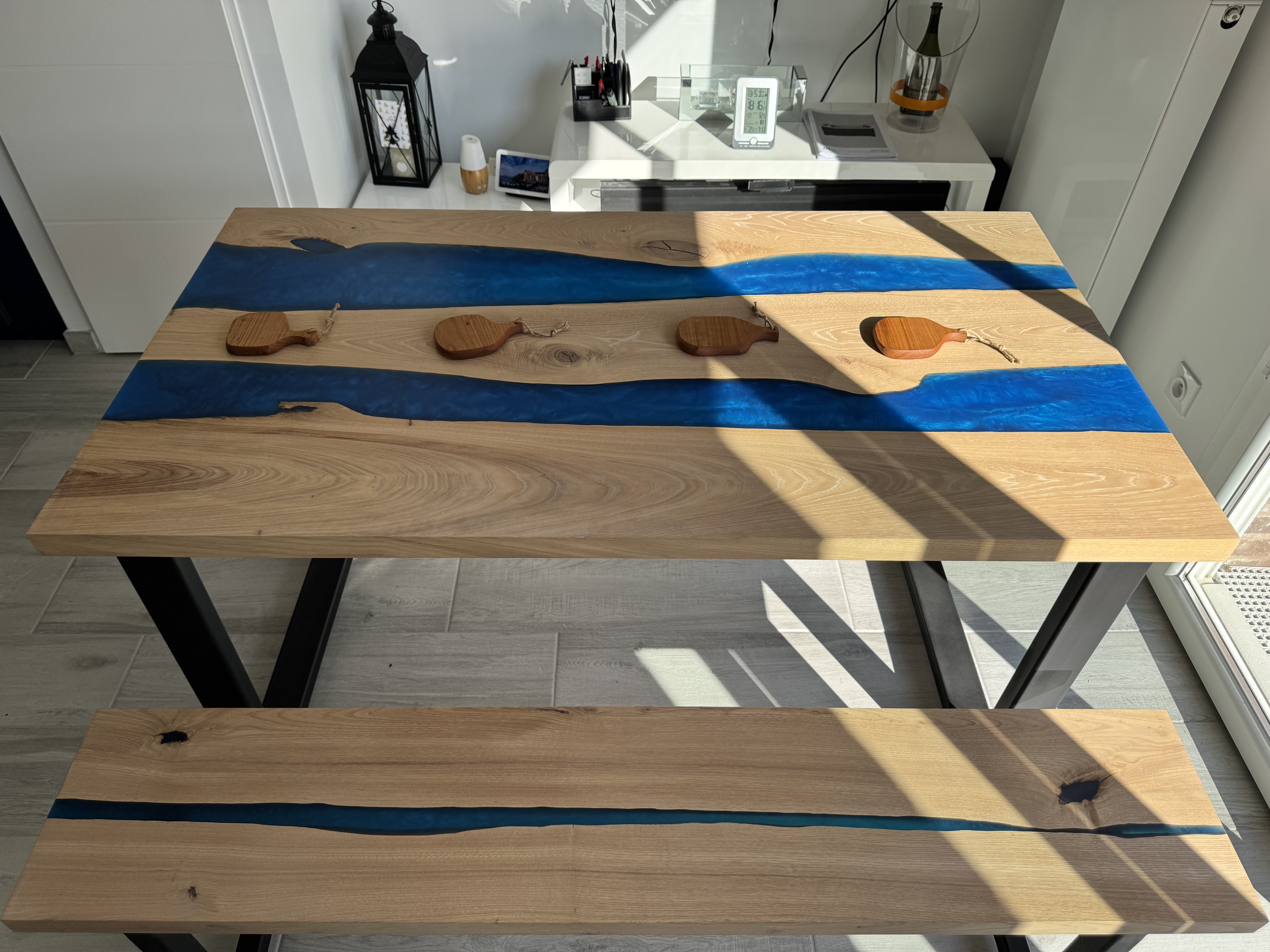 Table Epoxy River Bleu