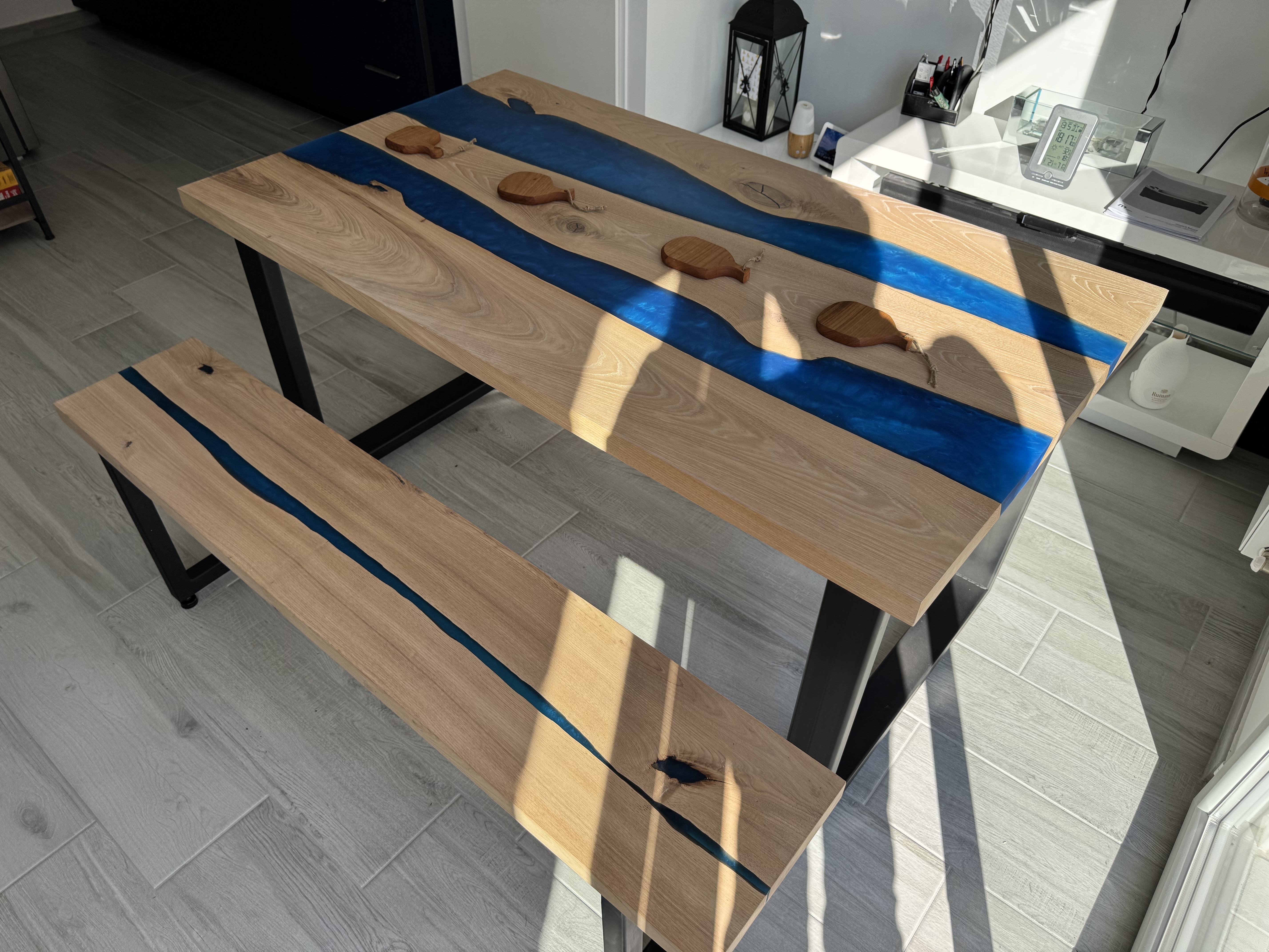 Table Epoxy River Bleu