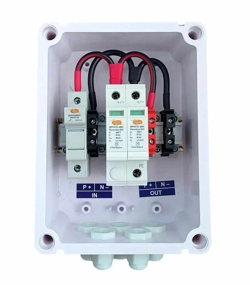 Solar DCDB 1 in 1 Out Inbuilt Elmex DC Fuse 25A, Elmex SPD 600V