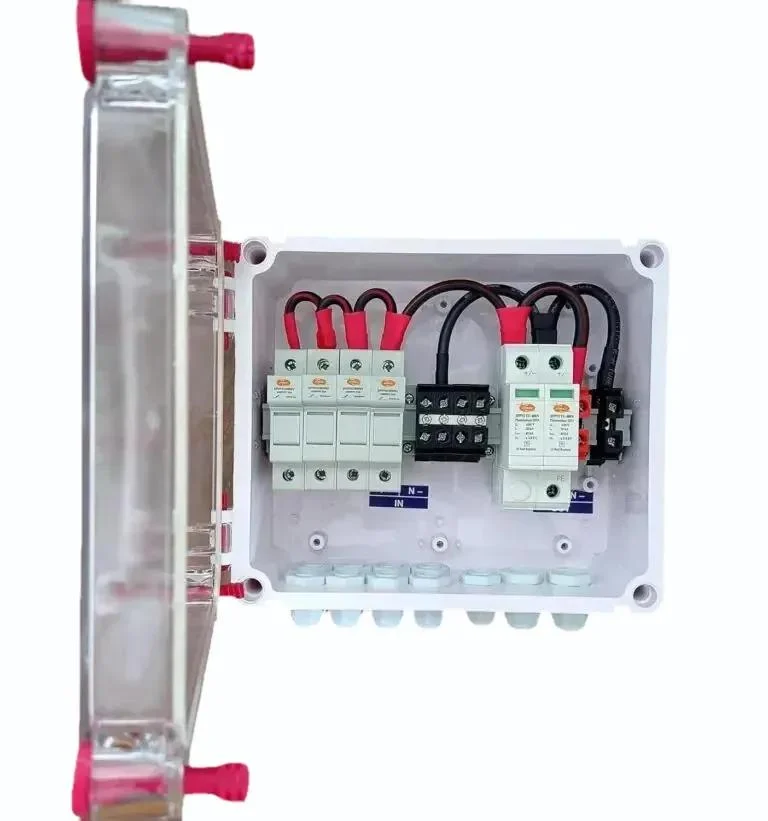 Solar AJB DCDB 4 in 1 out 600V Inbuilt 4 x 20A Fuses elmex, 600V SPD elmex