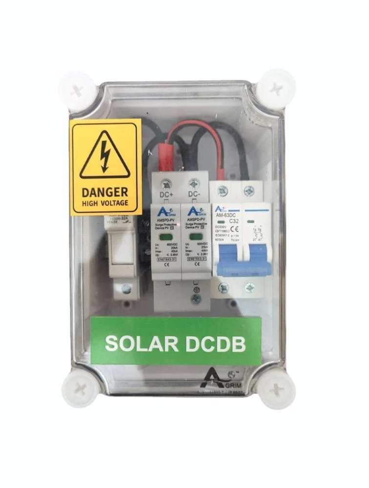 Solar DCDB 1 in 1 Out Inbuilt AGRIM DC Fuse 20A, AGRIM SPD 600V & AGRIM DC MCB 20A(Agrim Solar)