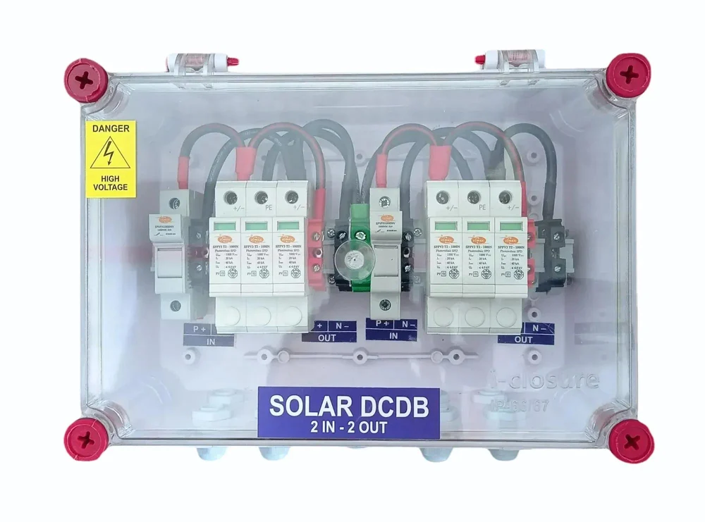 Solar DCDB 2 in 2 Out inbuilt Elmex DC Fuse, Elmex DC SPD 1000V