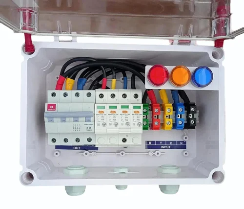 Solar ACDB Three Phase Inbuilt Havells AC MCB 63A Elmex AC SPD 320V & Indicator 12kW to 27kW