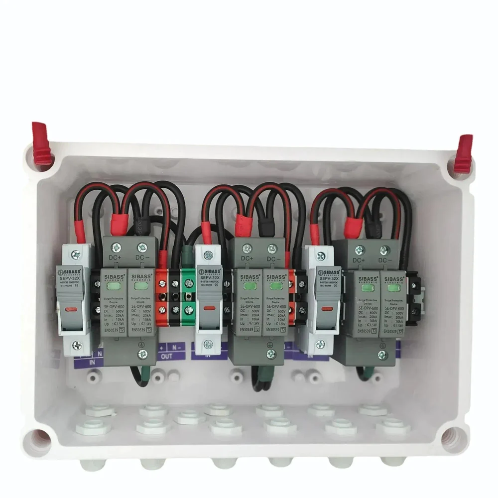 Solar DCDB 3 in 3 Out Inbuilt Sibass DC Fuse 25A, Sibass SPD 600V