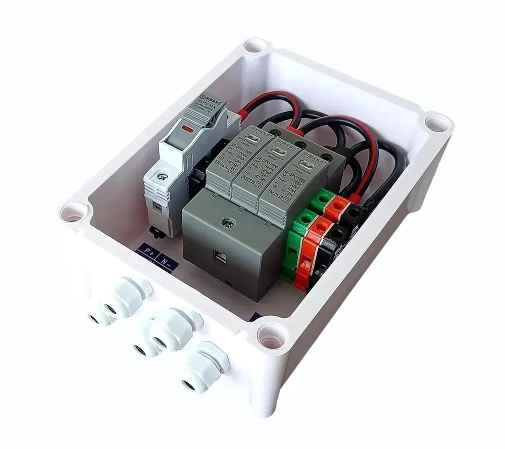 Solar DCDB 1 in 1 Out Inbuilt Sibass DC Fuse 25A, Sibass SPD 1000V