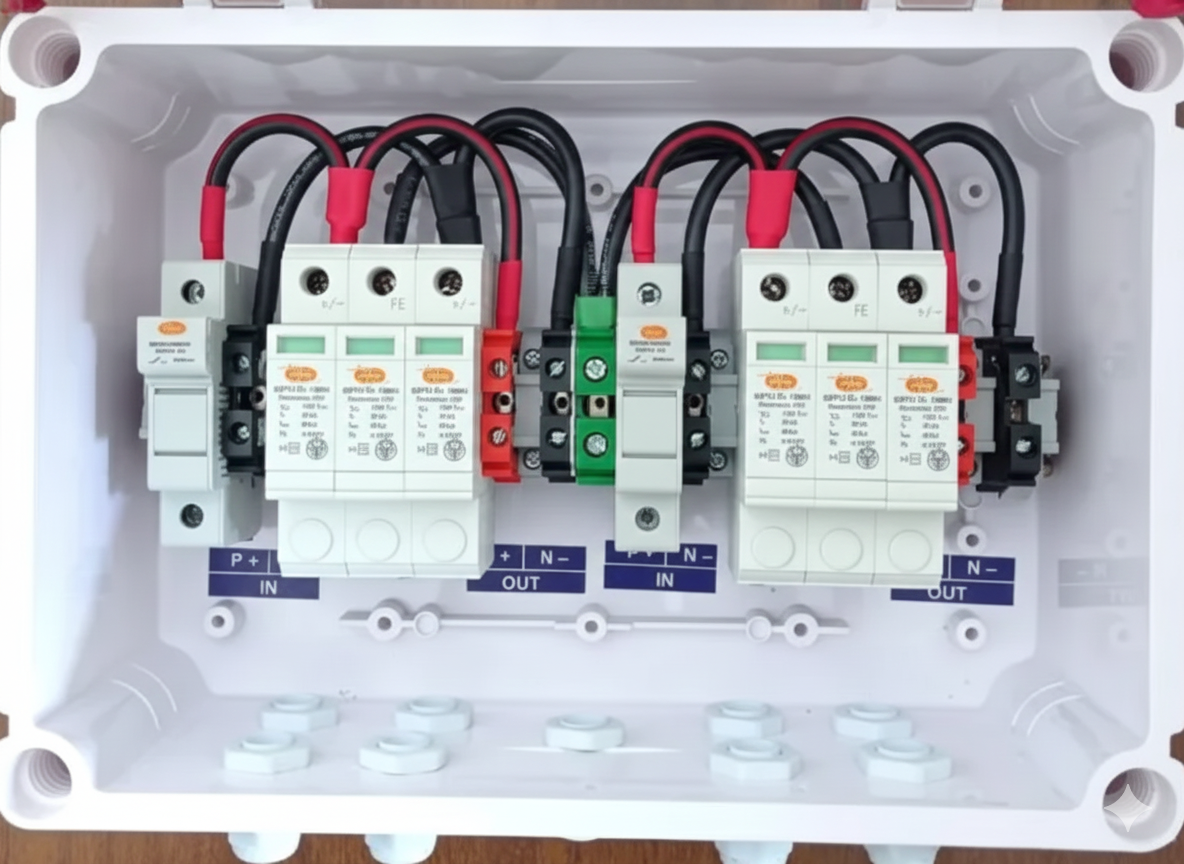 DCDB 2 IN-2OUT 1000V (2 Series x ≤20 Panels)- 2 SPD