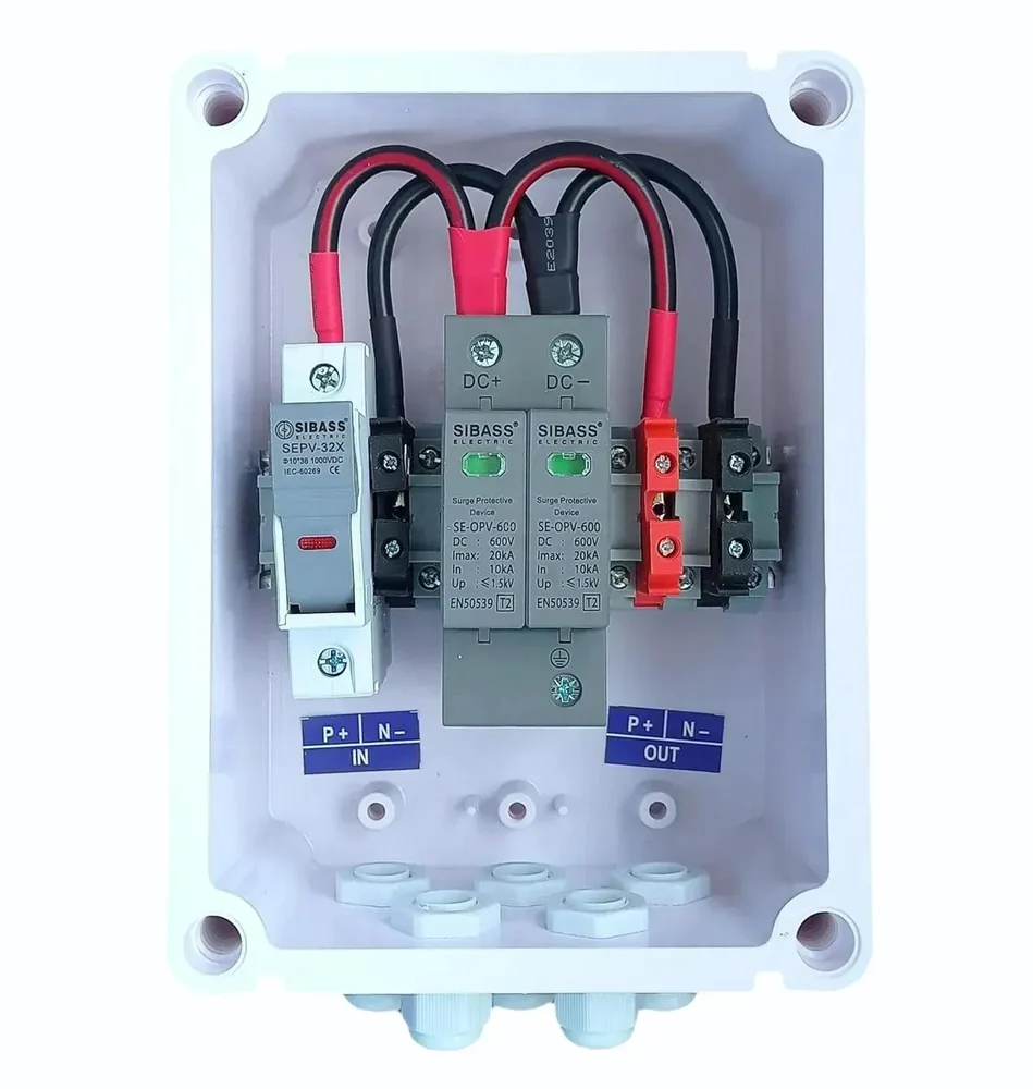 Solar DCDB 1 in 1 Out Inbuilt Sibass DC Fuse 25A, Sibass SPD 600V