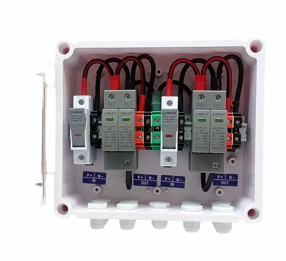 Solar DCDB 2 in 2 Out Inbuilt Sibass DC Fuse 25A, Sibass SPD 600V