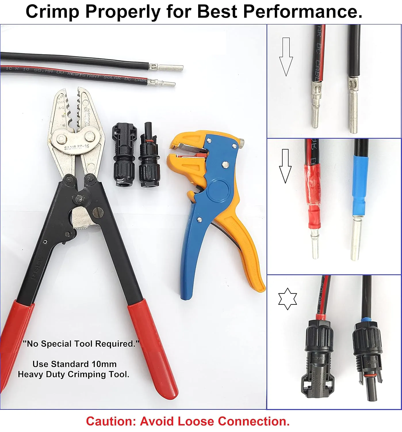 Agrim Solar 10 Sq. mm MC4 Connectors 1500V 70A, for 10 Sq. MM Wire 1500 Volt 70 AMP (Pack of 1)