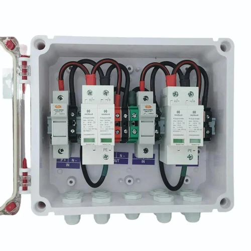 Solar DCDB 2 in 2 Out Inbuilt Elmex DC Fuse 25A, Havells SPD 600V