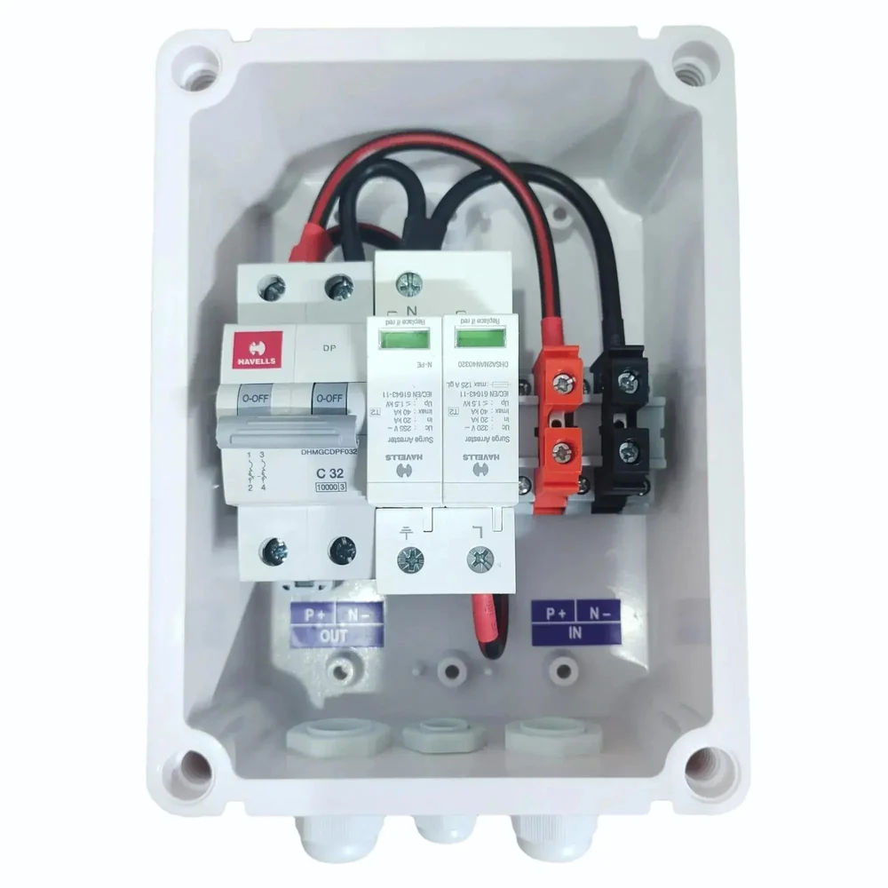 Solar ACDB Single Phase Inbuilt Havells AC MCB 32A Havells AC SPD 320V 1kW 7kW