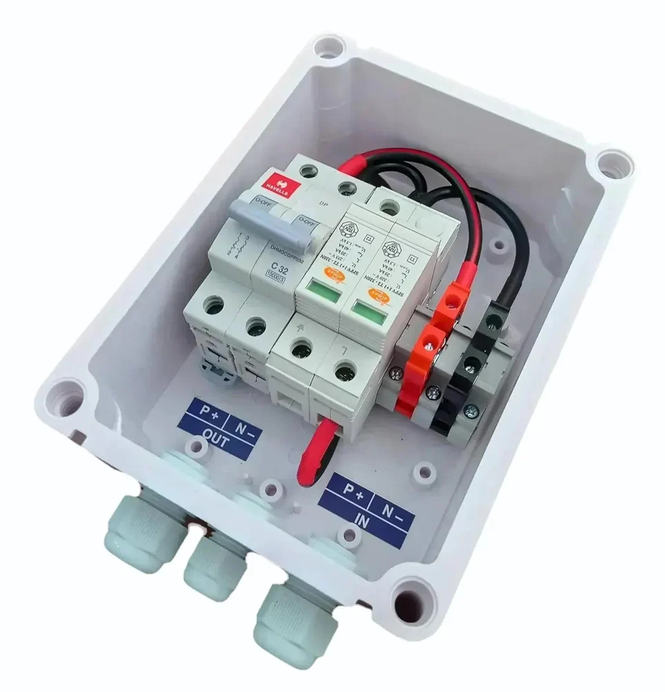 Solar ACDB Single Phase Inbuilt Havells AC MCB 32A Elmex AC SPD 320V 1kW 7kW