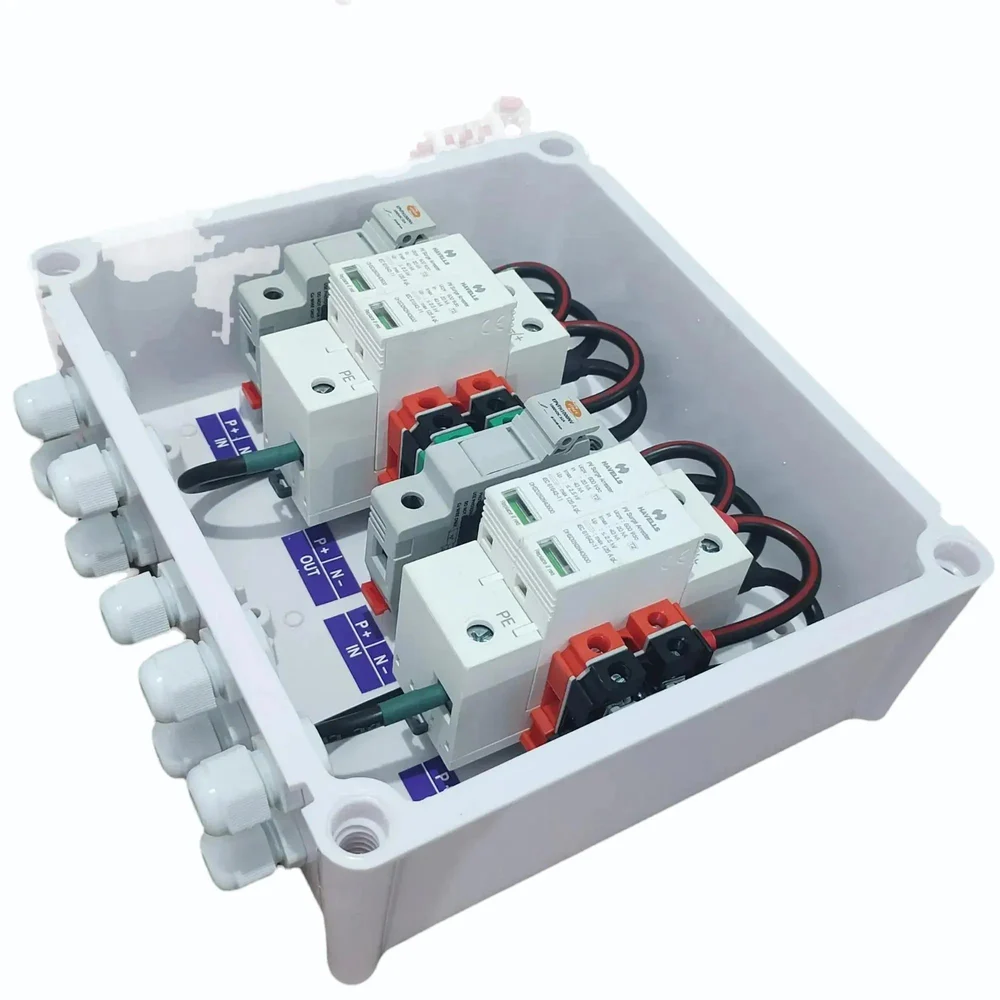 Solar DCDB 2 in 2 Out Inbuilt Elmex DC Fuse 25A, Havells SPD 600V