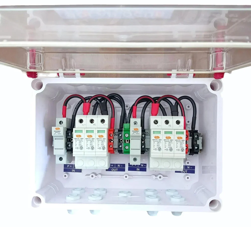 Solar DCDB 2 in 2 Out inbuilt Elmex DC Fuse, Elmex DC SPD 1000V