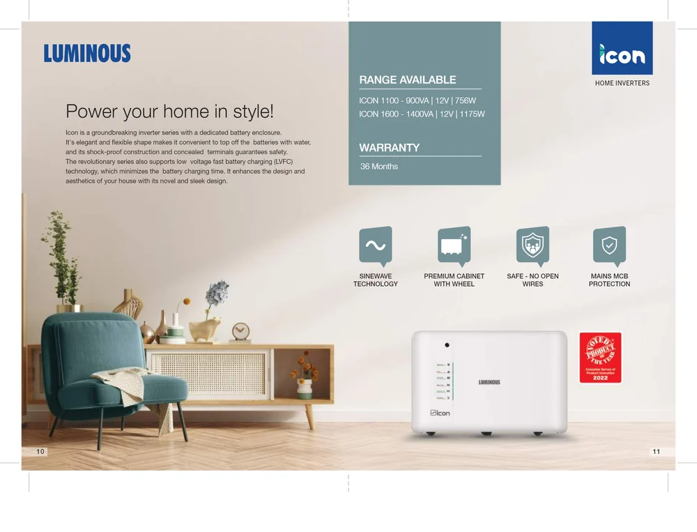 Luminous iCruze 9000 8.1 KVA Pure Sine Wave Super, AGRIM SOLAR