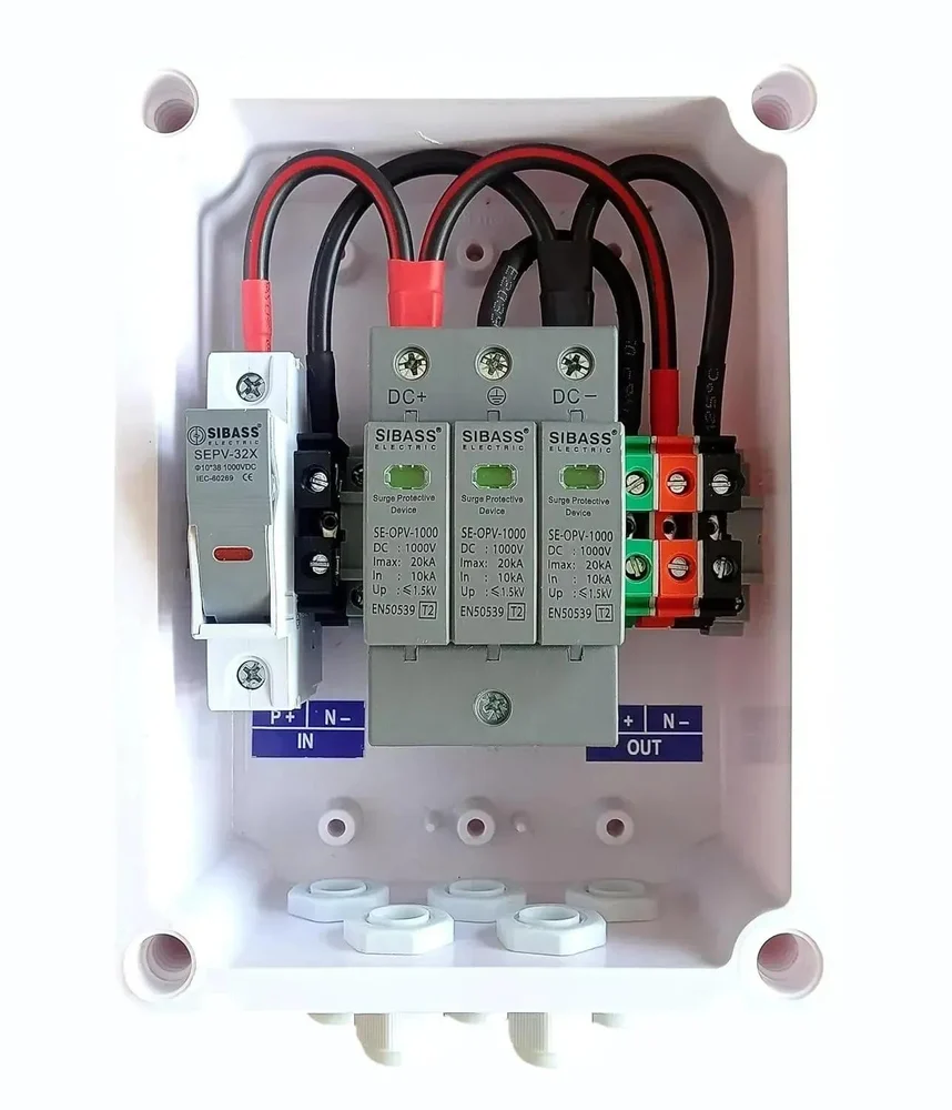 Solar DCDB 1 in 1 Out Inbuilt Sibass DC Fuse 25A, Sibass SPD 1000V