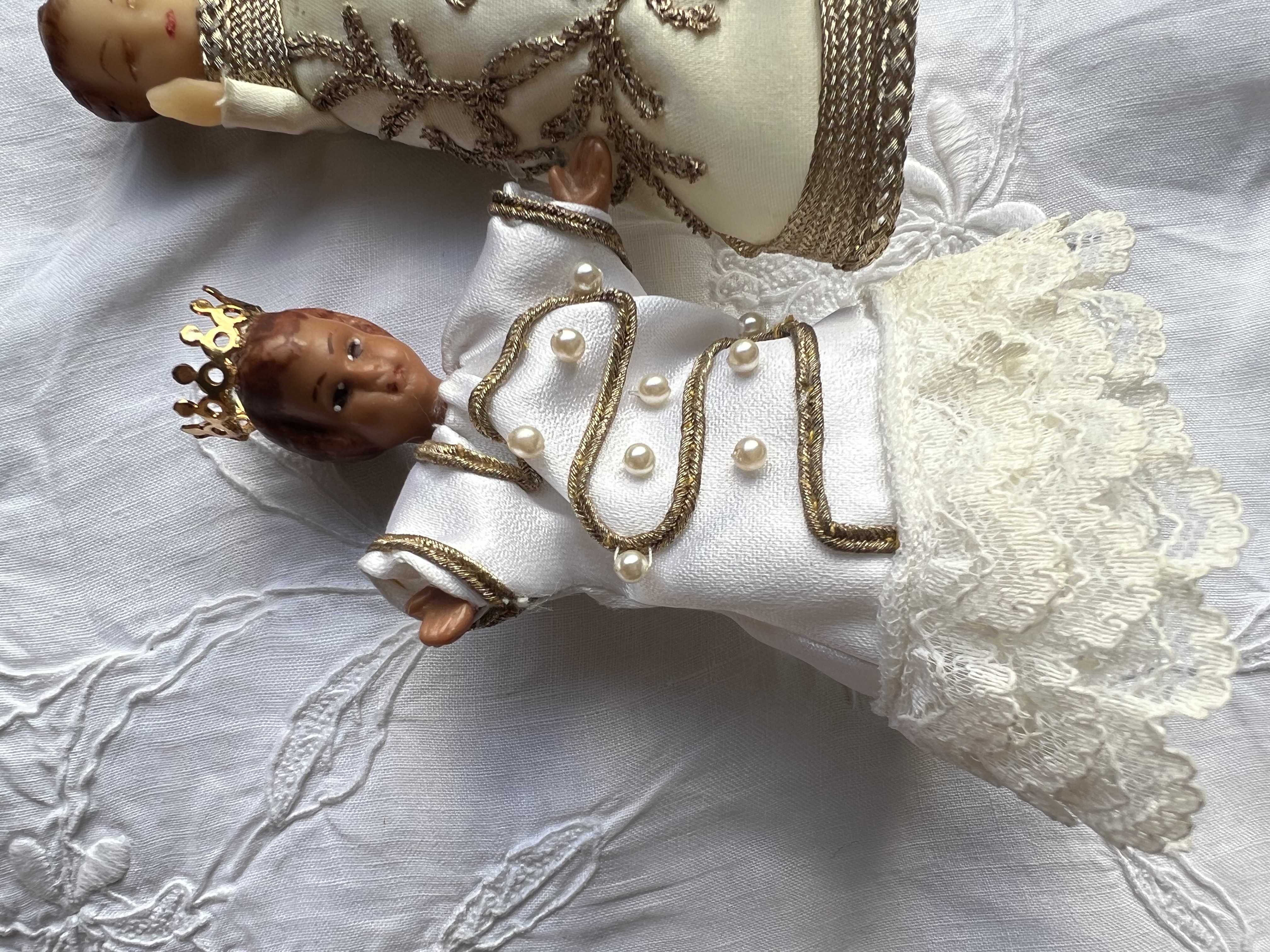 Lot de 2 petits Jésus en cire - Noël 